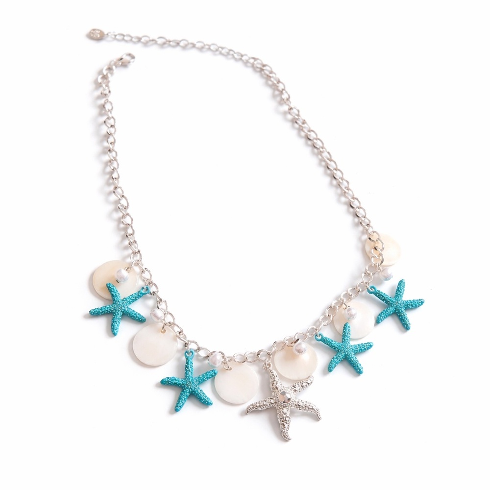 1209 NWT PrettyLittleThing Silver Starfish Charm Necklace